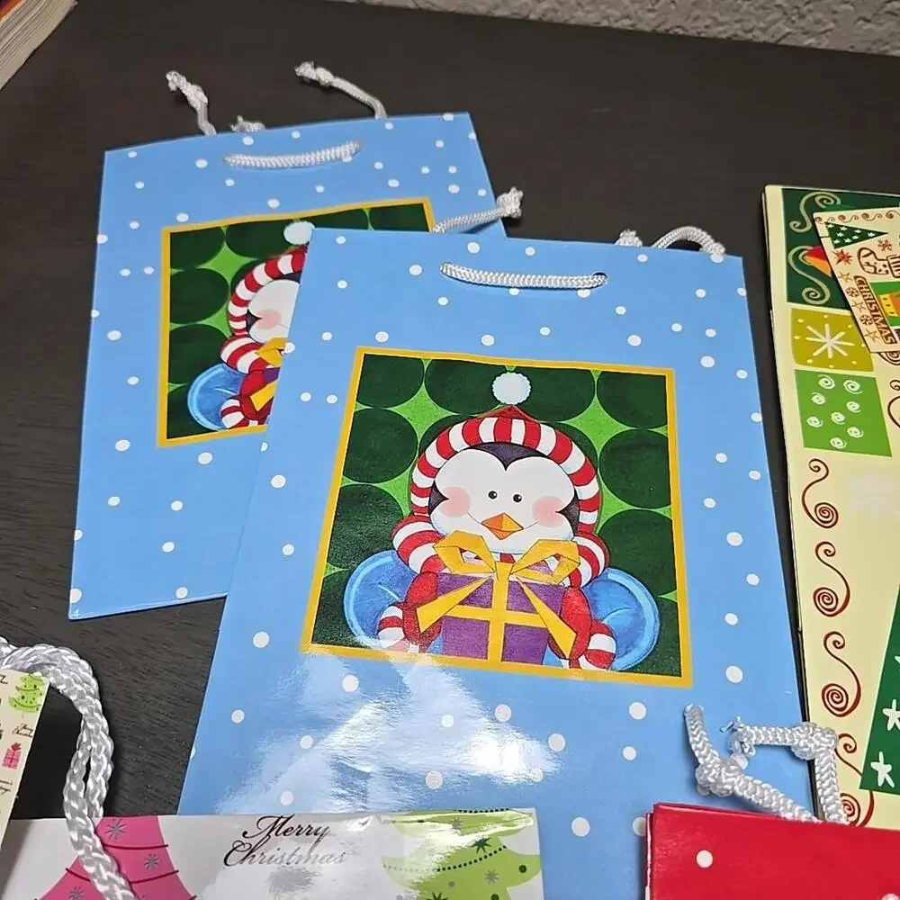 Lof of 8 Christmas Gift Bags for Presents